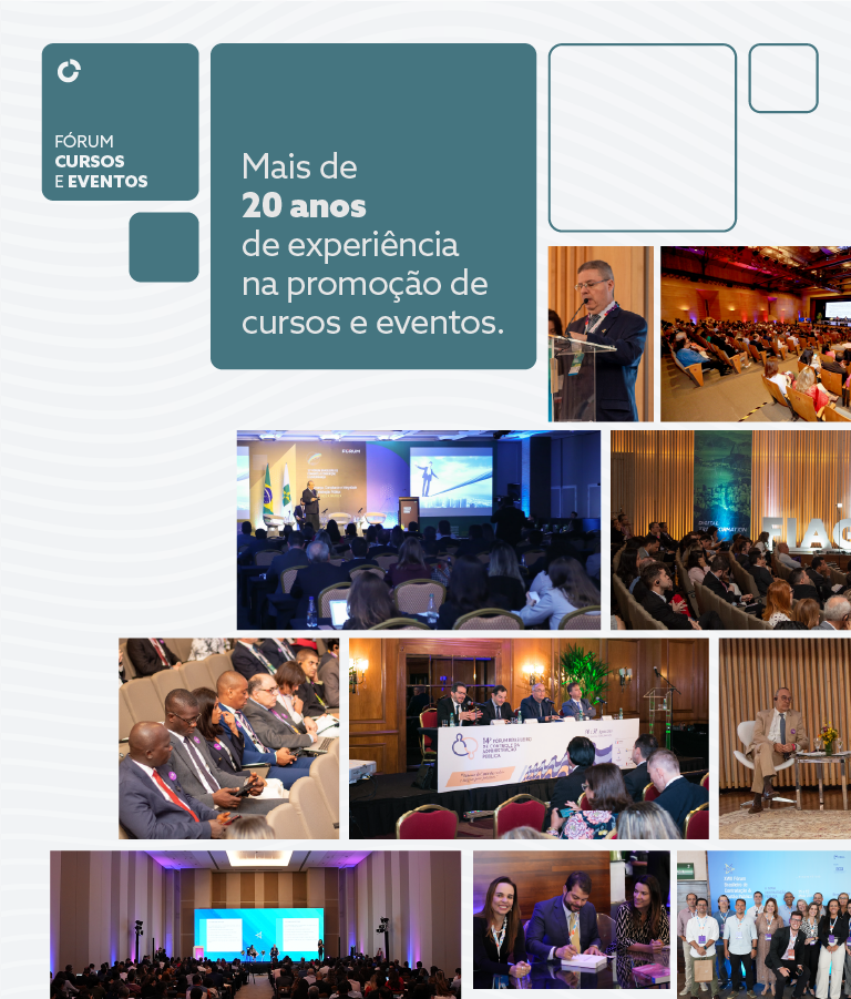 Mais de 20 anos de experiência na promoção de cursos e eventos.